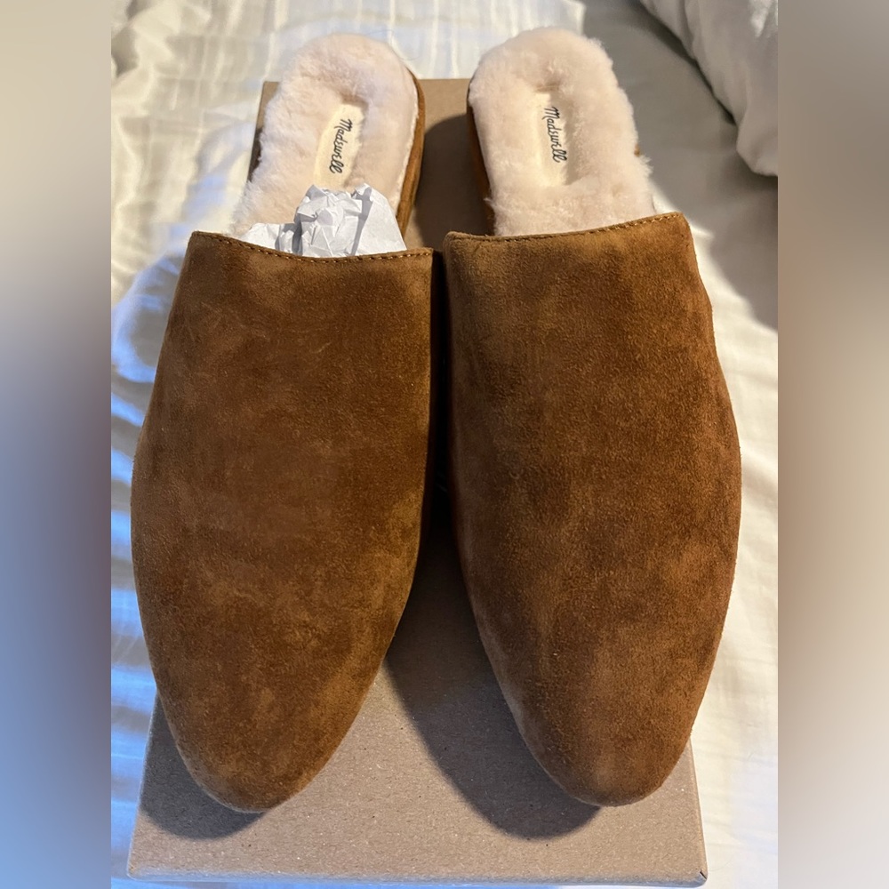 Madewell shearling lined slip ons